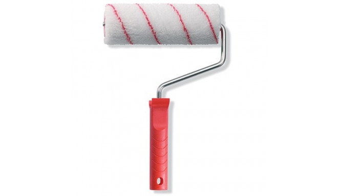 Värvirull käepidemega. 18cm Ø40mm, 12mm, polüakrüül, punased triibud