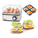 Adler AD 4486 egg cooker 8 egg(s) 800 W Black Satin steel Transparent