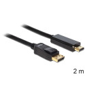 Displayport - HDMI kaabel 2.0m, must (sign suund DP>HDMI)