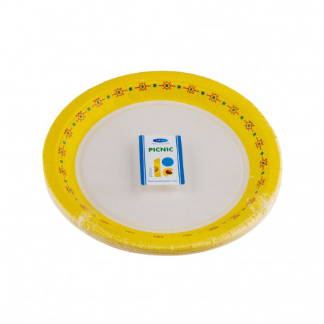 OUT Smile papptaldrikud 18cm, 12tk, Kollane