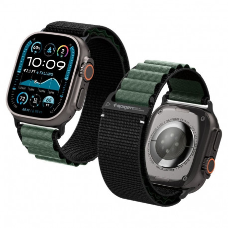 Strap Spigen WBF1 Strap for Apple Watch 44 / 45 / 46 / 49 mm - Black and Green