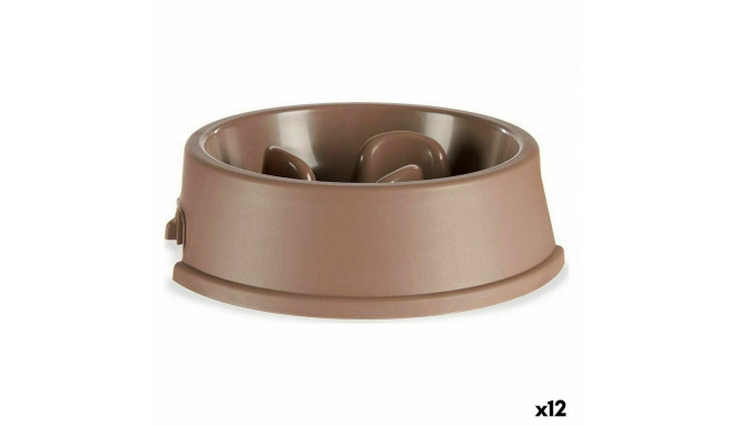 Slow Eating Food Bowl for Pets Mascow 87854 87854 Beige Plastic 1,5 L 27 x 7,5 x 27 cm (12 Units)