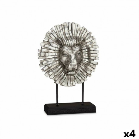 Decorative Figure Gift Decor QS98621-1 QS98621-1 Silver Lion 28 x 38,5 x 11,5 cm (4 Units)