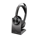 Poly Voyager Focus 2 USB-C-C peakomplekt + USB-C/A adapter + laadimisalus