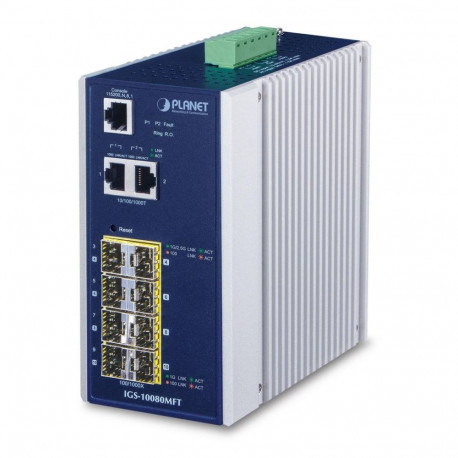 Planet hallatav võrgulüliti IGS-10080MFT Gigabit Ethernet (10/100/1000), sinine, valge