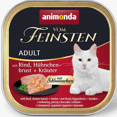 ANIMONDA Vom Feinsten Adult veiseliha, kanarind ja ürdid märg kassitoit 100g