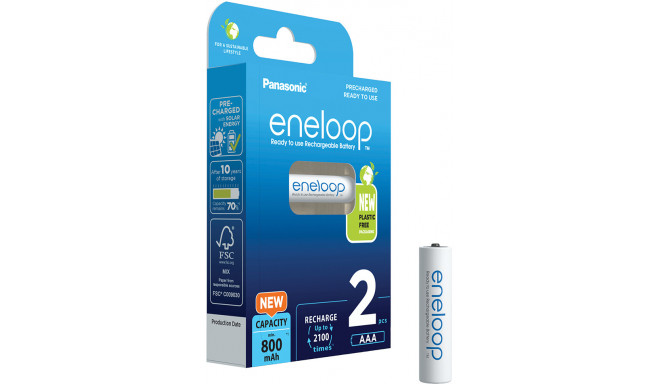 Panasonic eneloop aku AAA 800 2BP (avatud pakend)