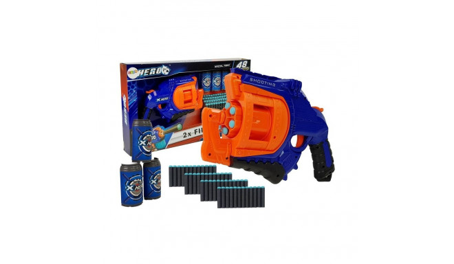 püstol vahtnuppudega 48 tk pöörlev magasin sinine-oranž