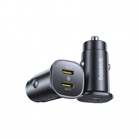 Auto kiirlaadija GoTrip 30W 12-24V 2xUSB-C PD, must