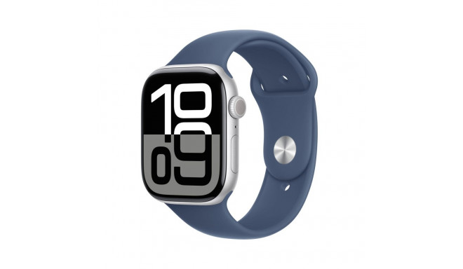 Apple Watch Series 10 Aluminiumgehause GPS 46mm Silber (Sportarmband denim) S/M