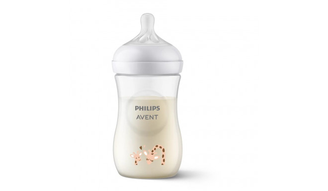 Philips Avent barošanas pudelīte Natural Response Giraffe 260 ml  lēnas plūsmas knupītis  1m+ SCY903