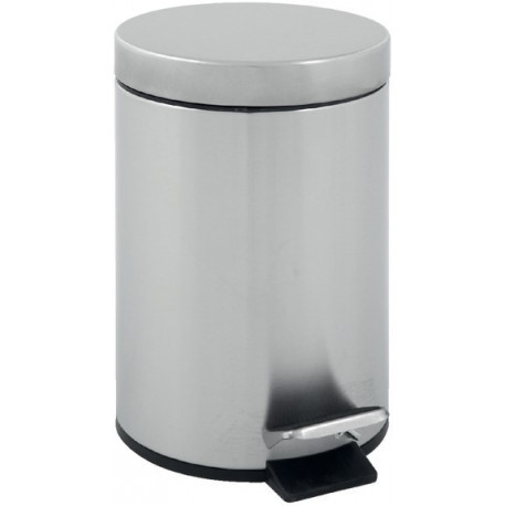 Prügikast pedaaliga 5L/plastikust sisuga /MAT RVS matt roostevaba, K-28,4cm,D-20,3cm