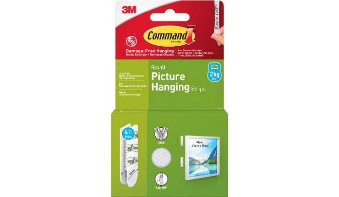 3M pildiriputusribad Command Strips Small 4tk, valge