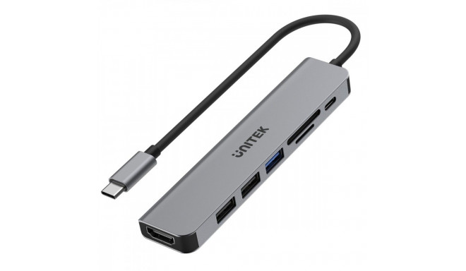 HUB USB-C 7in1 Aluminium PD 100W ; 5 Gbps