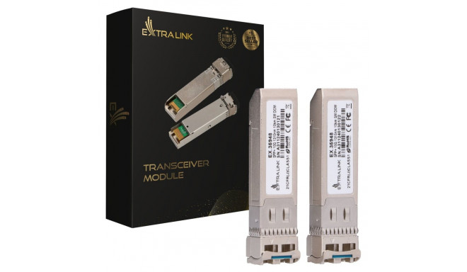 Extralink SFP+ 10G 1310nm 2-pack SFP+ Module Single mode, LC, 10km, dedicated for HP/ARUBA