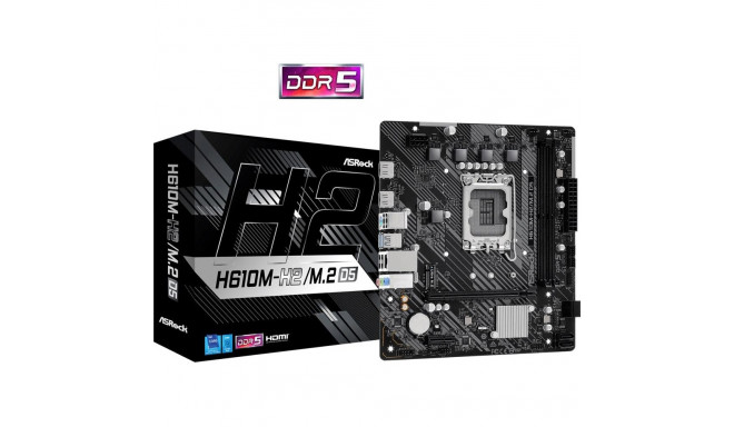 ASROCK Intel H610 LGA1700 Micro-ATX emaplaat DDR5 mälu 2 mälupesa 1x PCI-Express 3.0 x1 1x PCI-Expre