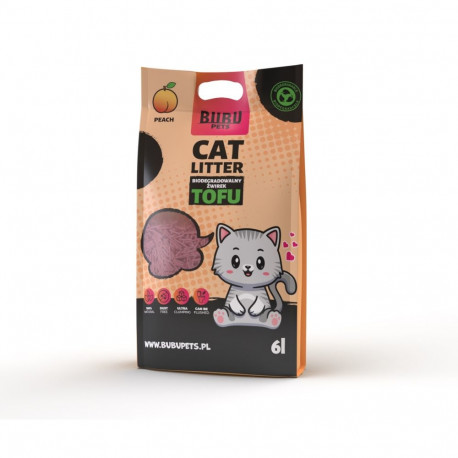 Bubu Pets virsiku lõhnaga tofu kassiliiv 2,5 kg / 6L