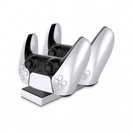 CP PS5 DualSense Dual Slot Charger Dock Stand for Play Station 5 Controllers with USB-C Black