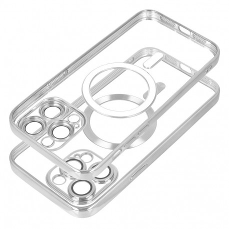 Case for iPhone 17 PRO MAX Electro Mag Cover compatible with MagSafe silver