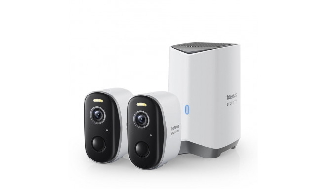 Baseus Security N1 Plus Dual 2K Outdoor Surveillance Kit (2 Cameras) – White