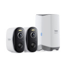 Baseus Security N1 Plus Dual 2K Outdoor Surveillance Kit (2 Cameras) – White