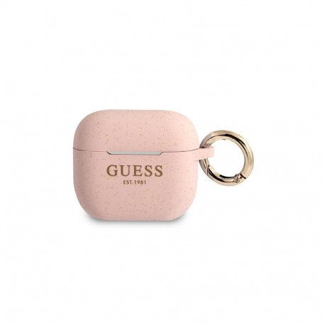 Guess GUA3SGGEP AirPods 3 cover pink/pink Silicone Glitter