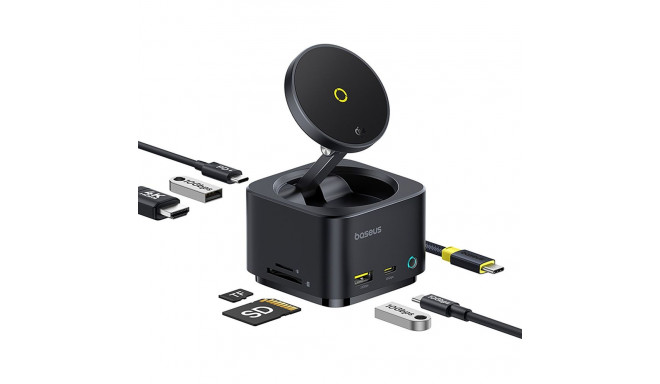 Baseus MagPro Series II 7-in-1 USB-C Hub with MagSafe-compatible Charger 15W + HDMI + USB-A + USB-C 