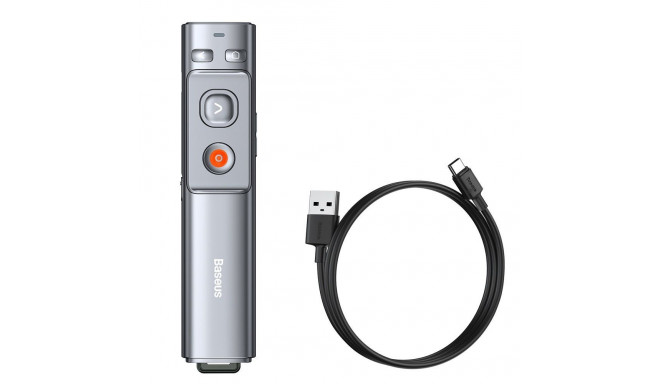 Baseus Orange Dot Wireless Presentation Laser Pointer - Gray (with battery)