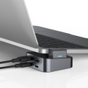 Hub Joyroom S-H121 USB-C stand - USB-A 3.0 / RJ45 / HDMI / USB-C / Thunderbolt for MacBook Pro - gra