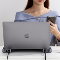 Hub Joyroom S-H121 USB-C stand - USB-A 3.0 / RJ45 / HDMI / USB-C / Thunderbolt for MacBook Pro - gra