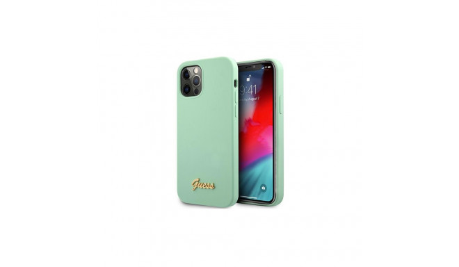 Guess Metal Logo Script Case for iPhone 12 Pro Max 6.7" - Green