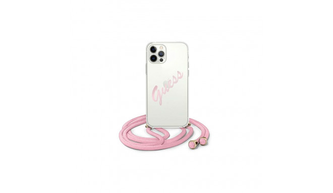 Guess Script Vintage iPhone 12 Pro Max 6.7" Case - Pink