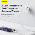 Baseus Si USB-C 25W 3A fast charger with USB-C / USB-C 1m cable - white