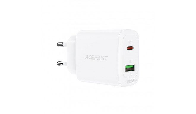 Acefast wall charger USB Type C / USB 20W, PPS, PD, QC 3.0, AFC, FCP white (A25 white)