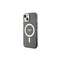 Guess Glitter Gold MagSafe case for iPhone 14 - black
