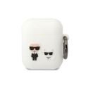 Karl Lagerfeld KLACA2SILKCW AirPods 1/2 cover white/white Silicone Karl & Choupette