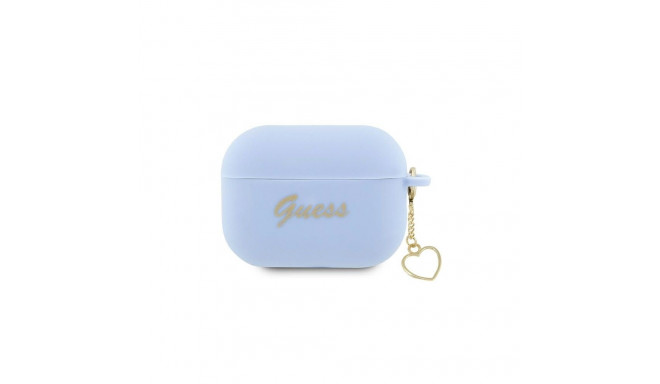 Guess GUAP2LSCHSB AirPods Pro 2 cover blue/blue Silicone Charm Heart Collection