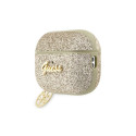 Guess GUAP2GLGSHD AirPods Pro 2 cover gold/gold Glitter Flake 4G Charm