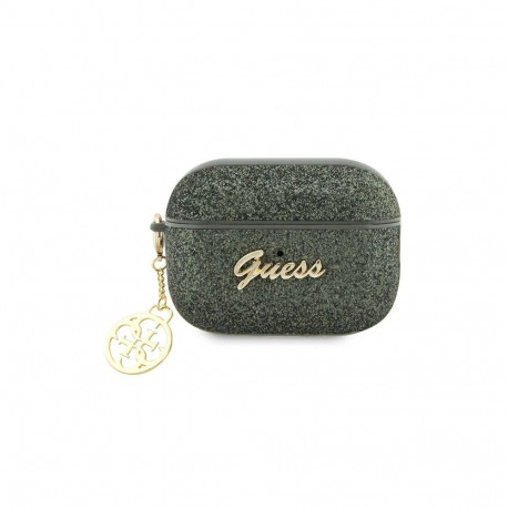 Guess GUAP2GLGSHA AirPods Pro 2 cover green/kaki Glitter Flake 4G Charm