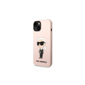 Karl Lagerfeld KLHMP14MSNIKBCP iPhone 14 Plus 6.7" hardcase pink/pink Silicone Ikonik Magsafe Karl Lagerfeld KLHMP14MSNIKBCP iPhone 14 Plus 6.7" hardcase pink/pink Silicone Ikonik Magsafe