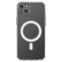 Clear Magnetic Case with MagSafe for iPhone 14 Plus with silver ring - transparent