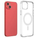 Clear Magnetic Case with MagSafe for iPhone 14 Plus with silver ring - transparent