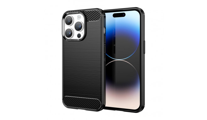 Carbon Case iPhone 14 Pro Max flexible gel back cover black