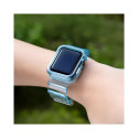 Silicone Band Strap Bracelet Case Strap Light Set for Apple Watch 44mm - Blue