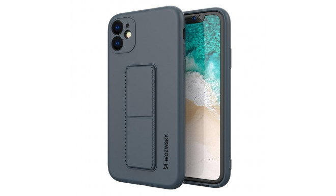 Wozinsky Kickstand Case silicone case with stand iPhone 11 Pro Max navy blue