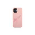 Guess GUHCP12SLSVSPI iPhone 12 mini 5.4" pink/pink hardcase Script Vintage
