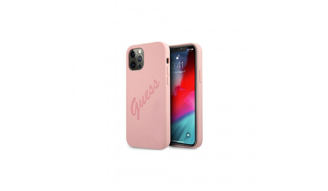 Guess GUHCP12LLSVSPI iPhone 12 Pro Max 6.7" pink/pink hardcase Script Vintage