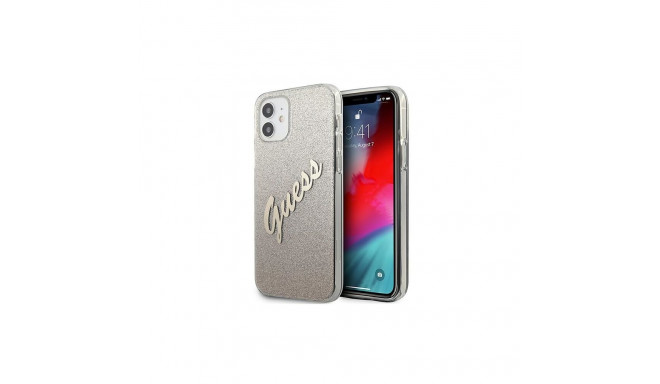 Guess GUHCP12SPCUGLSGO iPhone 12 mini 5.4" gold/gold hardcase Glitter Gradient Script