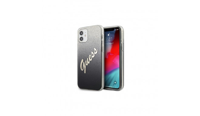 Guess GUHCP12SPCUGLSBK iPhone 12 mini 5.4" black/black hardcase Glitter Gradient Script