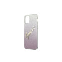 Guess GUHCP12LPCUGLSPI iPhone 12 Pro Max 6.7" pink/pink hardcase Glitter Gradient Script